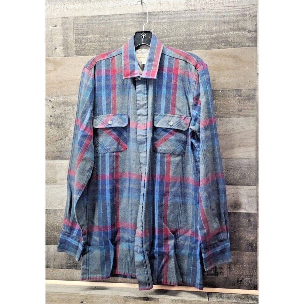 Vintage Arrow Sportswear Men's Long-sleeved Flannel Shirt sz M